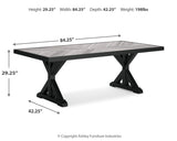 Beachcroft Outdoor Dining Table and 6 Chairs in Black/Light Gray from Ashley Furniture - Luna Furniture