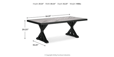 Beachcroft Outdoor Dining Table and 6 Chairs in Black/Light Gray from Ashley - Luna Furniture