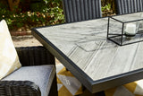Beachcroft Outdoor Dining Table and 6 Chairs in Black/Light Gray from Ashley Furniture - Luna Furniture