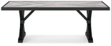 Beachcroft Outdoor Dining Table and 6 Chairs in Black/Light Gray from Ashley Furniture - Luna Furniture