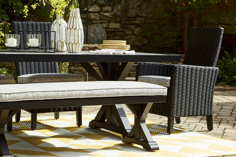 Beachcroft Black/Light Gray Outdoor Dining Table from Ashley Furniture - Luna Furniture
