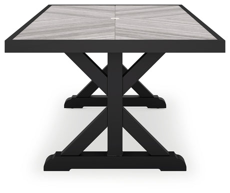 Beachcroft Black/Light Gray Outdoor Dining Table from Ashley Furniture - Luna Furniture