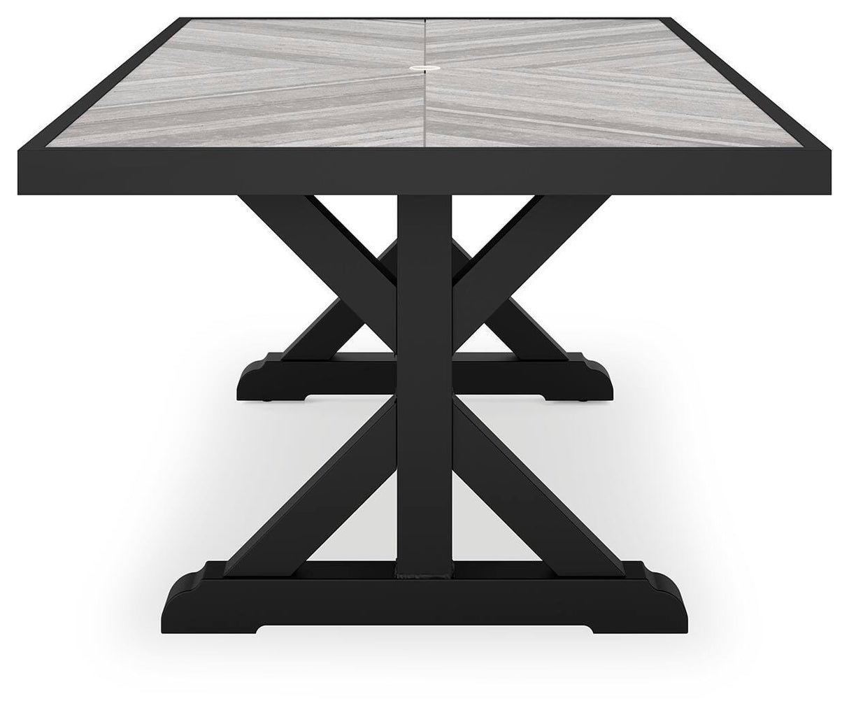 Beachcroft Black/Light Gray Outdoor Dining Table from Ashley Furniture - Luna Furniture