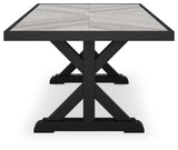 Beachcroft Black/Light Gray Outdoor Dining Table from Ashley Furniture - Luna Furniture