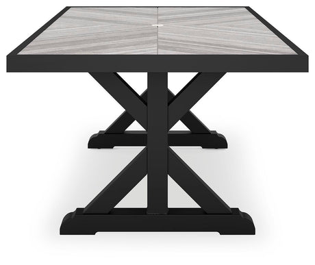 Beachcroft Black/Light Gray Outdoor Dining Table from Ashley - Luna Furniture