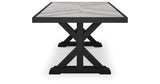Beachcroft Outdoor Dining Table and 6 Chairs in Black/Light Gray from Ashley Furniture - Luna Furniture