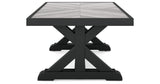 Beachcroft Black/Light Gray Outdoor Coffee Table from Ashley - Luna Furniture