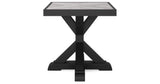 Beachcroft Black/Light Gray Outdoor End Table from Ashley - Luna Furniture