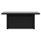 Beachcroft Black/Light Gray 3-Piece Outdoor Sectional with Fire Pit Table from Ashley Furniture - Luna Furniture