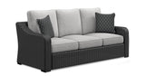 Beachcroft Outdoor Sofa with 2 Lounge Chairs in Black/Light Gray from Ashley - Luna Furniture