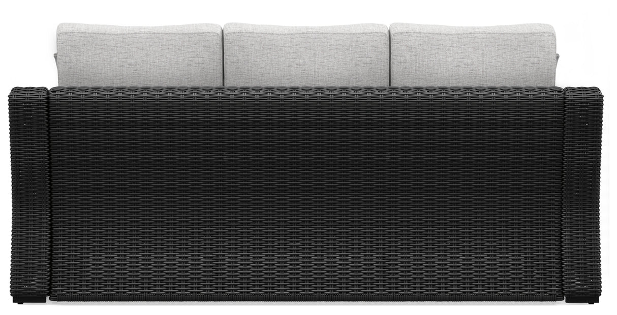 Beachcroft Black/Light Gray Outdoor Sofa with 2 Lounge Chairs from Ashley - Luna Furniture