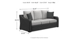 Beachcroft Black/Light Gray Outdoor Sofa with 2 Lounge Chairs from Ashley - Luna Furniture