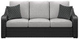 Beachcroft Outdoor Sofa with 2 Lounge Chairs in Black/Light Gray from Ashley - Luna Furniture