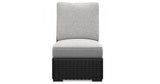 Beachcroft Black/Light Gray Outdoor Armless Chair with Cushion from Ashley Furniture - Luna Furniture