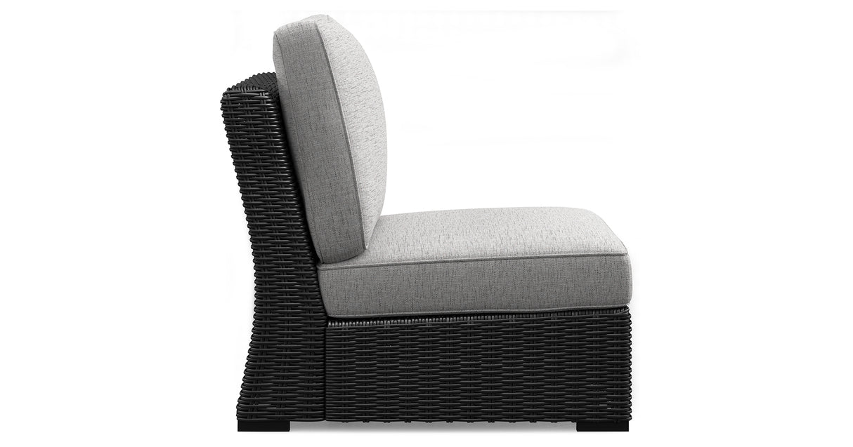 Beachcroft Black/Light Gray 5-Piece Outdoor Sectional from Ashley - Luna Furniture