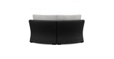Beachcroft Black/Light Gray Outdoor Curved Corner Chair with Cushion from Ashley Furniture - Luna Furniture