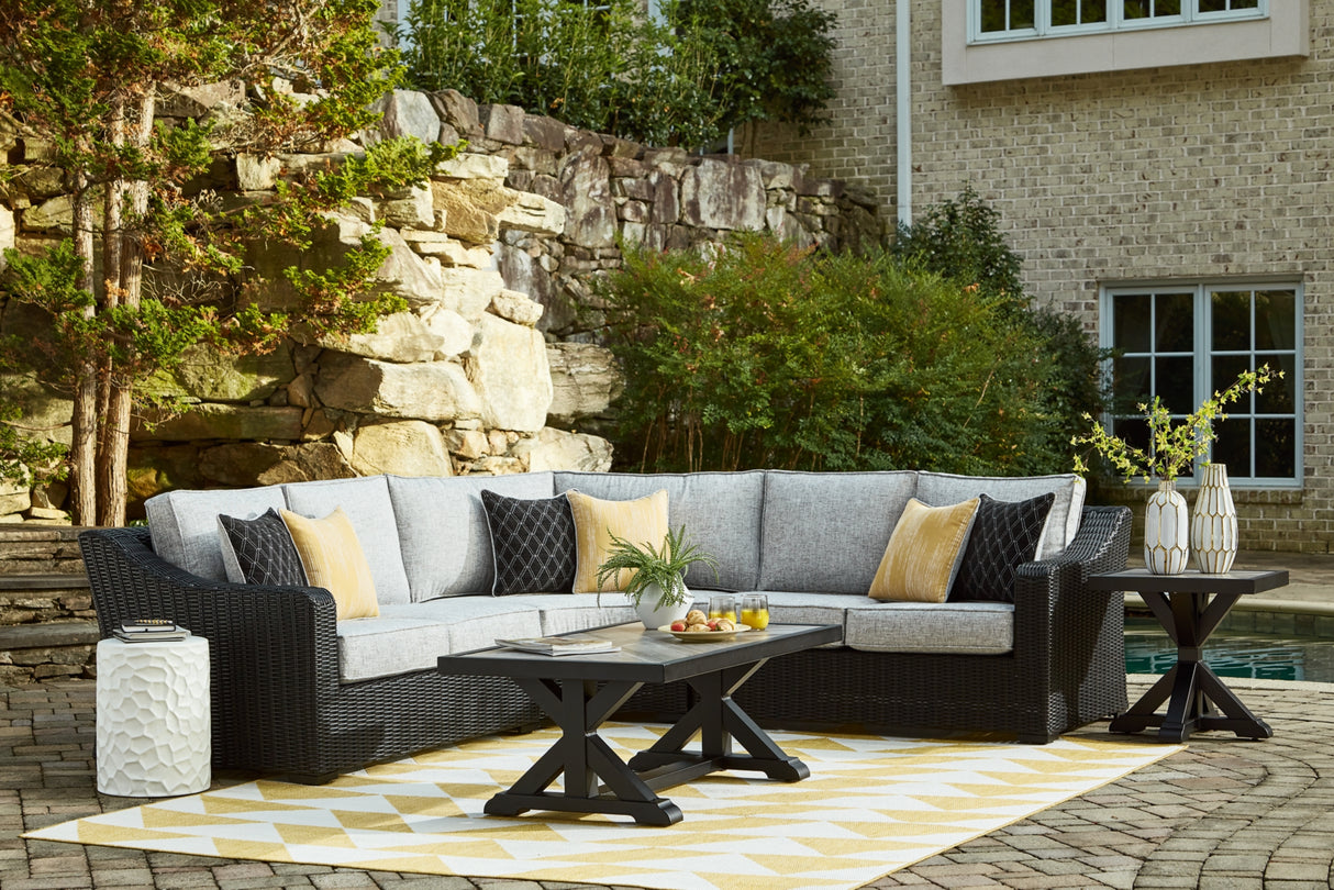Beachcroft Black 3-Piece Outdoor Sectional from Ashley Furniture - Luna Furniture