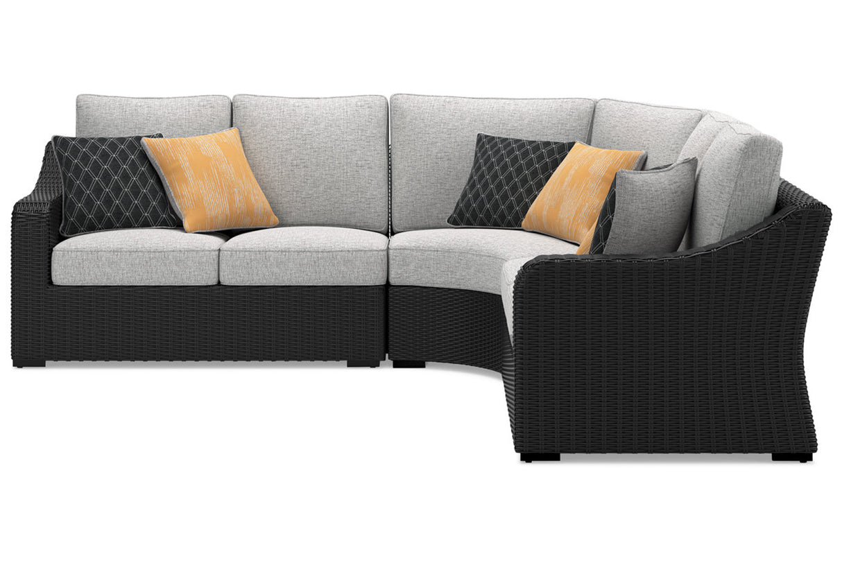Beachcroft Black 3-Piece Outdoor Sectional from Ashley - Luna Furniture