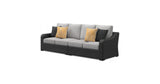 Beachcroft Black/Light Gray 2-Piece Outdoor Sofa with Cushion from Ashley Furniture - Luna Furniture