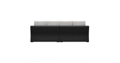 Beachcroft Black/Light Gray 5-Piece Outdoor Sectional from Ashley - Luna Furniture