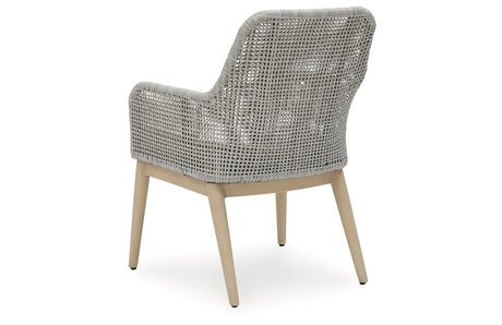 Seton Creek 2 Outdoor Chairs with End Table in Gray from Ashley Furniture - Luna Furniture