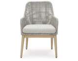 Seton Creek Gray Outdoor Dining Arm Chair from Ashley - Luna Furniture