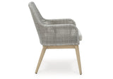 Seton Creek Gray Outdoor Dining Arm Chair from Ashley - Luna Furniture