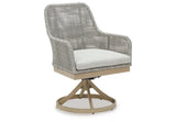 Seton Creek Gray Outdoor Swivel Dining Chair from Ashley Furniture - Luna Furniture