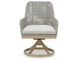 Seton Creek Gray Outdoor Swivel Dining Chair from Ashley Furniture - Luna Furniture