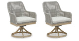 Seton Creek Gray Outdoor Swivel Dining Chair from Ashley Furniture - Luna Furniture