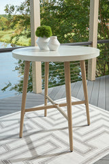 Seton Creek Beige Outdoor Bar Table from Ashley Furniture - Luna Furniture