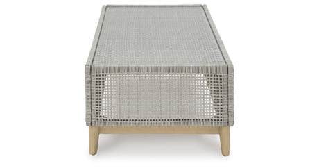 Seton Creek Outdoor Sofa and Loveseat with Coffee Table in Gray from Ashley Furniture - Luna Furniture