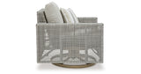 Seton Creek Outdoor Lounge Chair and Ottoman in Gray from Ashley Furniture - Luna Furniture