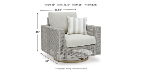 Seton Creek Outdoor Lounge Chair and Ottoman in Gray from Ashley Furniture - Luna Furniture