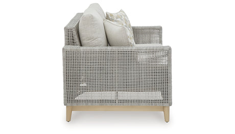 Seton Creek Outdoor Sofa and Loveseat in Gray from Ashley Furniture - Luna Furniture