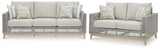 Seton Creek Outdoor Sofa and Loveseat in Gray from Ashley Furniture - Luna Furniture
