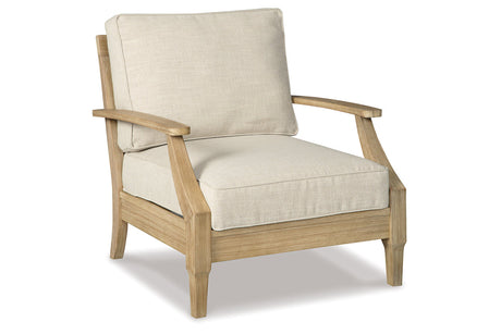 Clare View Beige Outdoor Loveseat and 4 Lounge Chairs