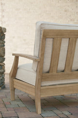 Clare View Beige Outdoor Sofa, Loveseat and Lounge Chair from Ashley Furniture - Luna Furniture