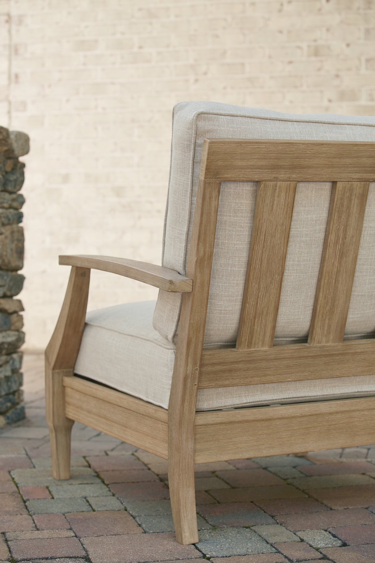 Clare View Beige Outdoor Loveseat and 4 Lounge Chairs from Ashley Furniture - Luna Furniture
