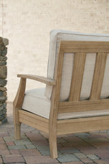 Clare View Beige Outdoor Loveseat and 4 Lounge Chairs from Ashley Furniture - Luna Furniture