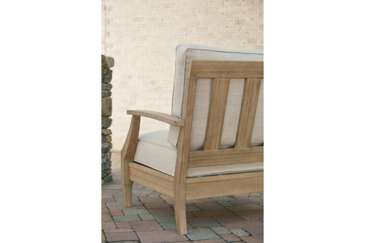 Clare View Beige Outdoor Loveseat and 4 Lounge Chairs from Ashley - Luna Furniture