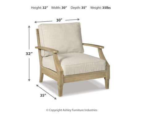Clare View Beige Outdoor Loveseat and 4 Lounge Chairs from Ashley Furniture - Luna Furniture