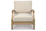 Clare View Beige Outdoor Sofa, Loveseat and Lounge Chair from Ashley - Luna Furniture