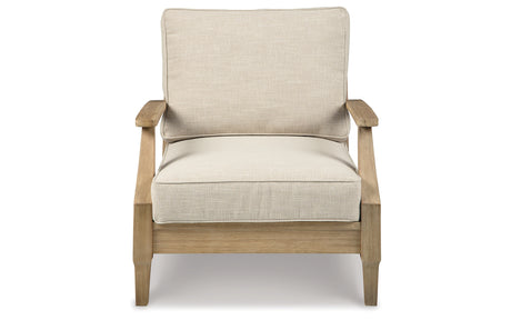Clare View Outdoor Sofa with Lounge Chair in Beige from Ashley - Luna Furniture