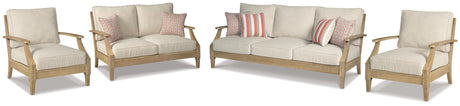 Clare View Beige Sofa and Loveseat with Cushion, 2 Lounge Chairs from Ashley - Luna Furniture