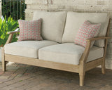 Clare View Beige Outdoor Sofa, Loveseat and Lounge Chair from Ashley Furniture - Luna Furniture