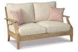 Clare View Beige Outdoor Sofa, Loveseat and Lounge Chair from Ashley - Luna Furniture