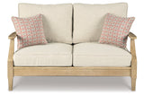 Clare View Beige Outdoor Sofa, Loveseat and Lounge Chair from Ashley - Luna Furniture