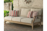 Clare View Beige Outdoor Sofa, Loveseat and Lounge Chair from Ashley - Luna Furniture