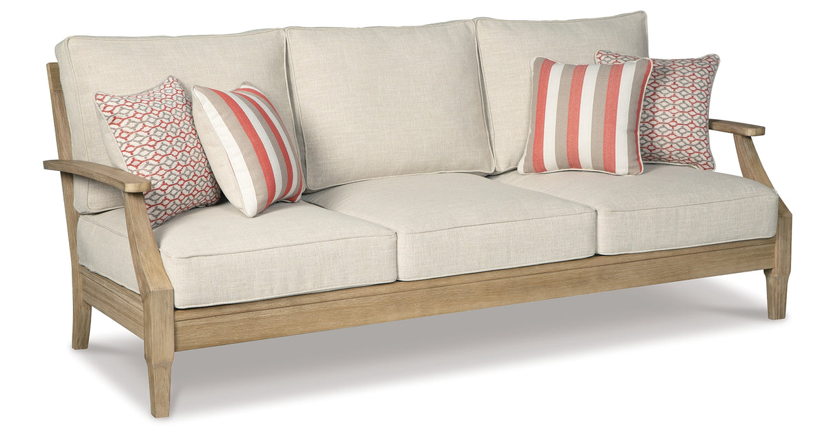 Clare View Beige Outdoor Sofa, Loveseat and Lounge Chair from Ashley Furniture - Luna Furniture